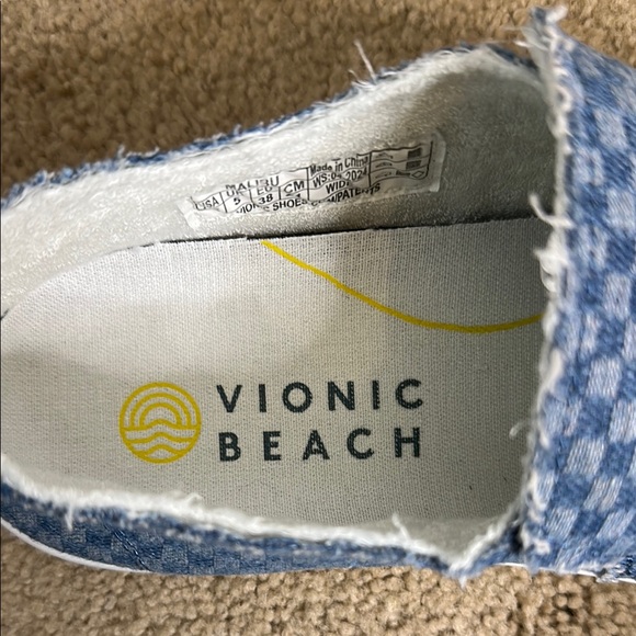 Vionic Malibu Checkered Denim  Checkered Slip-On Shoes - Picture 5 of 8